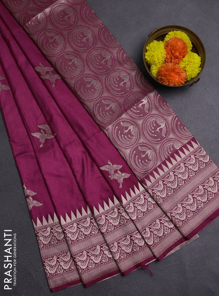 Pastel Maroon Semi Soft Silk Saree