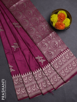 Pastel Maroon Semi Soft Silk Saree