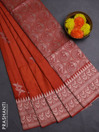 Rust Semi Soft Silk Saree