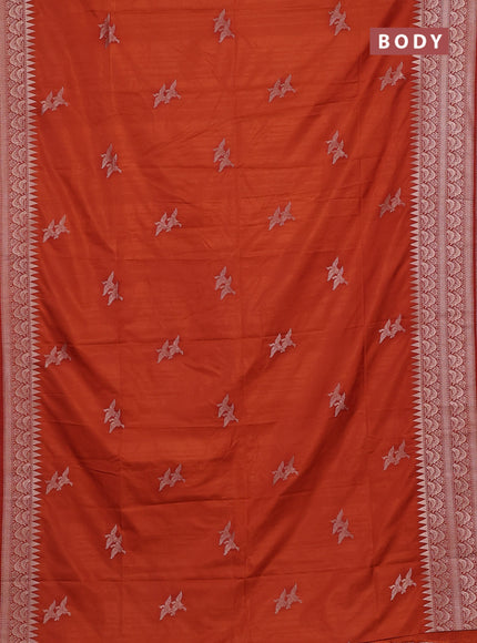 Rust Semi Soft Silk Saree