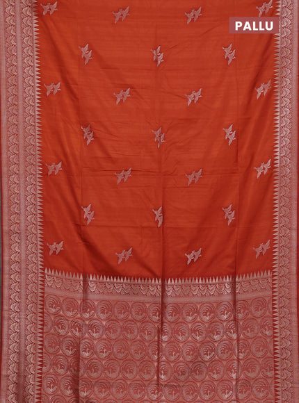 Rust Semi Soft Silk Saree