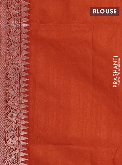 Rust Semi Soft Silk Saree