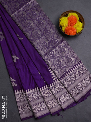 Purple Semi Soft Silk Saree