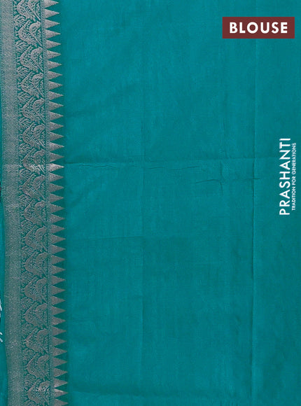 Teal Green Semi Soft Silk Saree