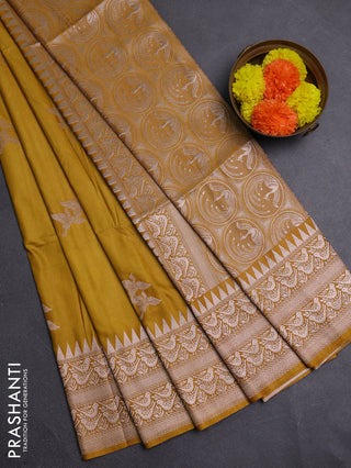 Mustard Yellow Semi Soft Silk Saree