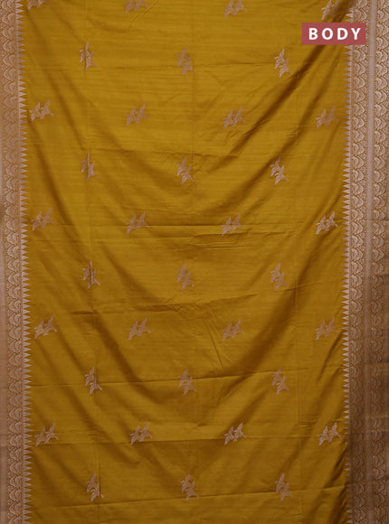 Mustard Yellow Semi Soft Silk Saree