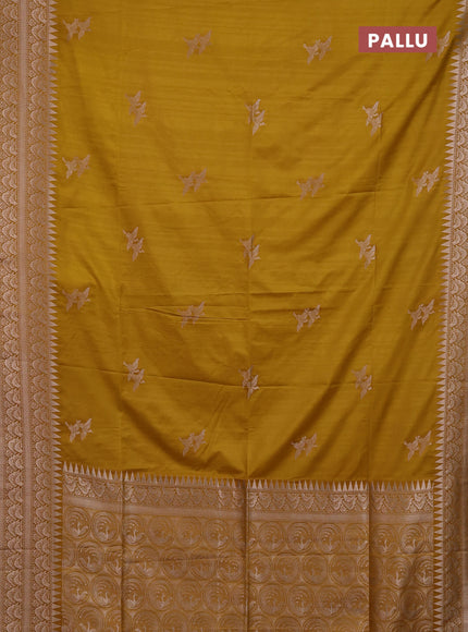 Mustard Yellow Semi Soft Silk Saree