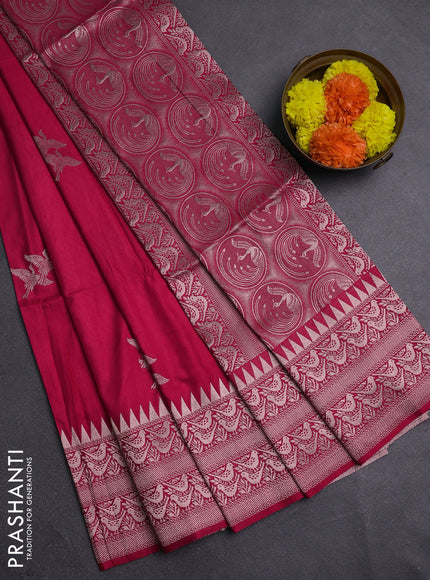 Pink Semi Soft Silk Saree