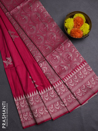 Pink Semi Soft Silk Saree