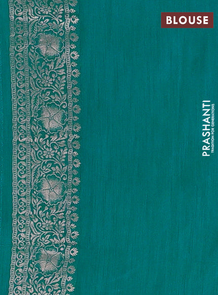 Teal Blue Semi Soft Silk Saree