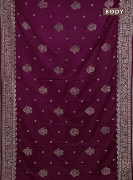 Wine Semi Soft Silk Saree