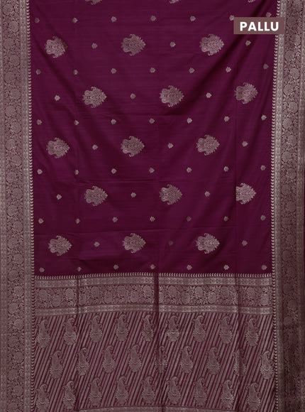 Wine Semi Soft Silk Saree