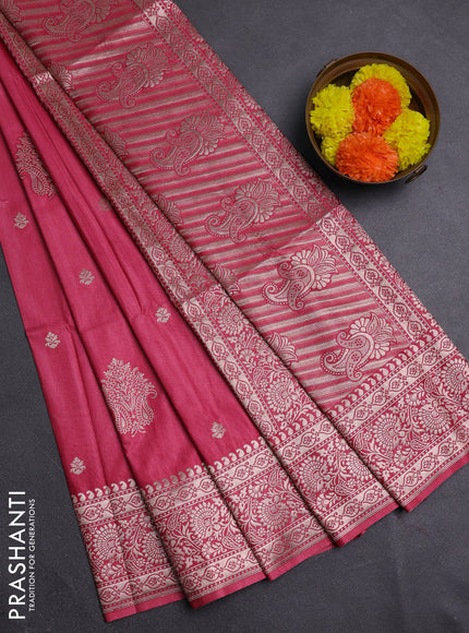 Pink Semi Soft Silk Saree