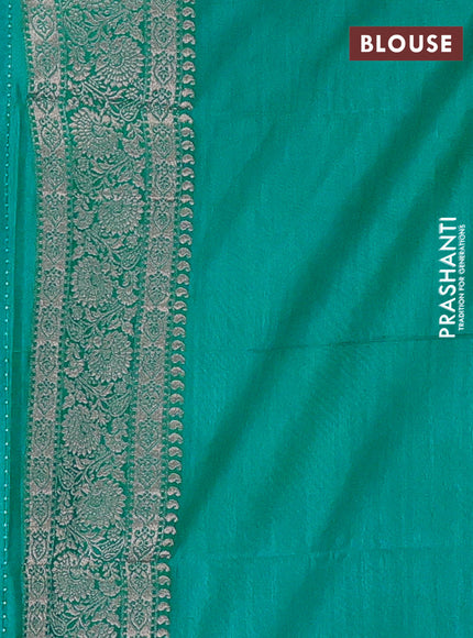 Teal Green Semi Soft Silk Saree