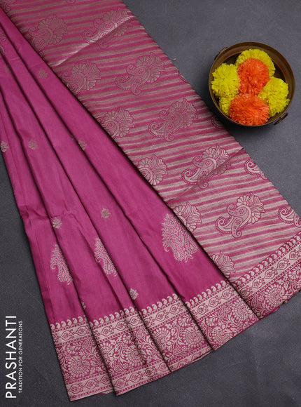 Mauve Pink Semi Soft Silk Saree