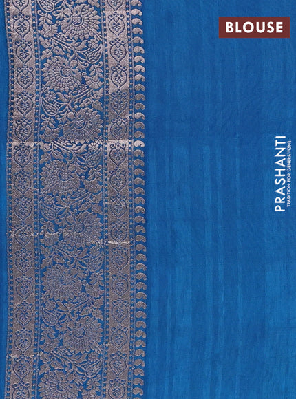 Peacock Blue Semi Soft Silk Saree