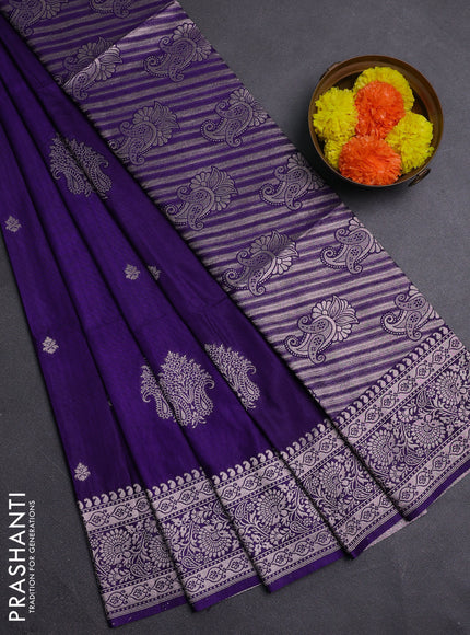 Violet Semi Soft Silk Saree