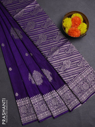 Violet Semi Soft Silk Saree