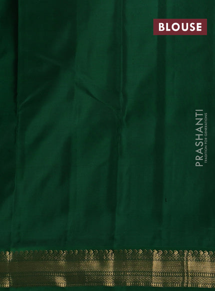 Teal Green & Green Pure Kanchipuram Silk - Buttas