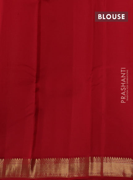Cream & Red Pure Kanchipuram Silk - Buttas