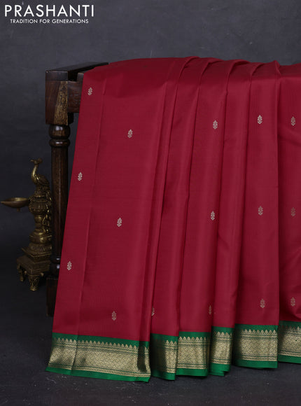 Red & Green Pure Kanchipuram Silk - Buttas