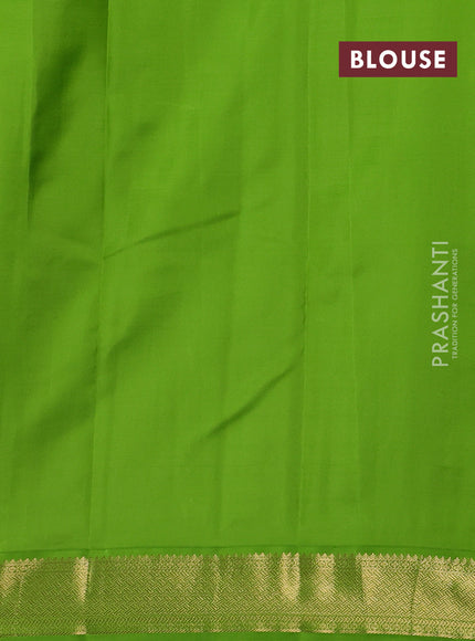 Purple & Green Pure Kanchipuram Silk - Buttas