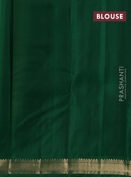 Cream & Green Pure Kanchipuram Silk - Buttas