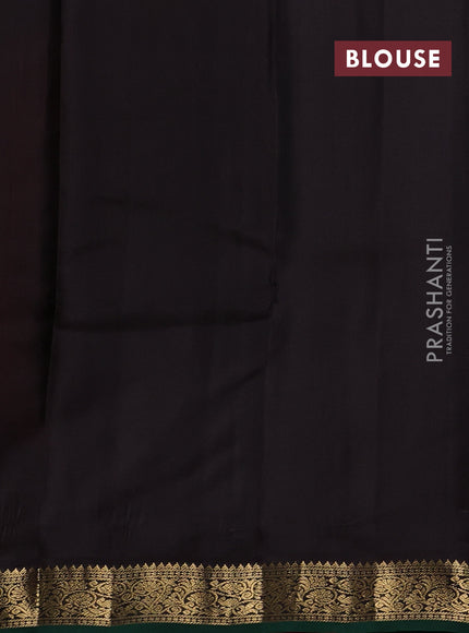 Red & Coffee Brown Pure Kanchipuram Silk - Buttas