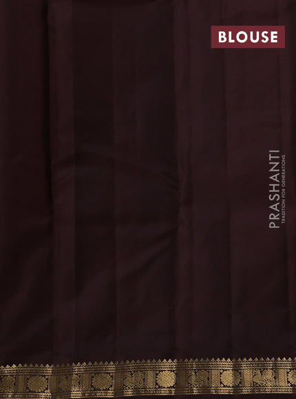 Rust & Coffee Brown Pure Kanchipuram Silk - Buttas
