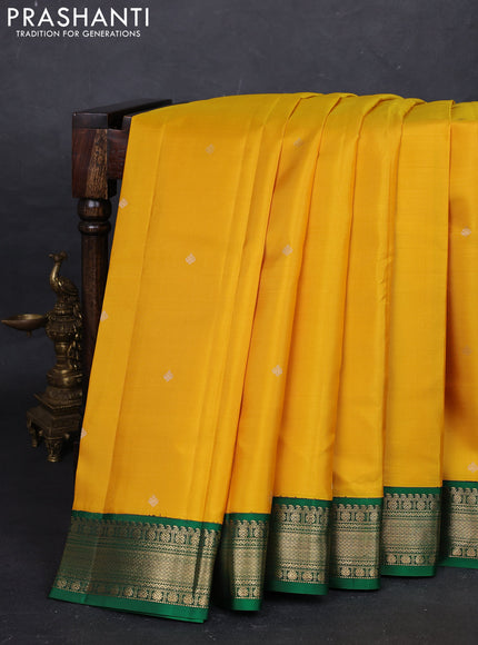 Yellow & Green Pure Kanchipuram Silk - Buttas