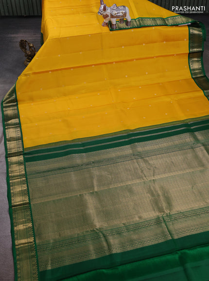 Yellow & Green Pure Kanchipuram Silk - Buttas