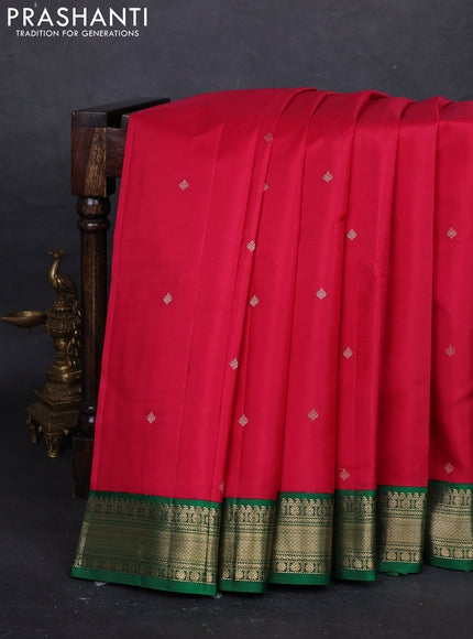 Pink & Green Pure Kanchipuram Silk - Buttas