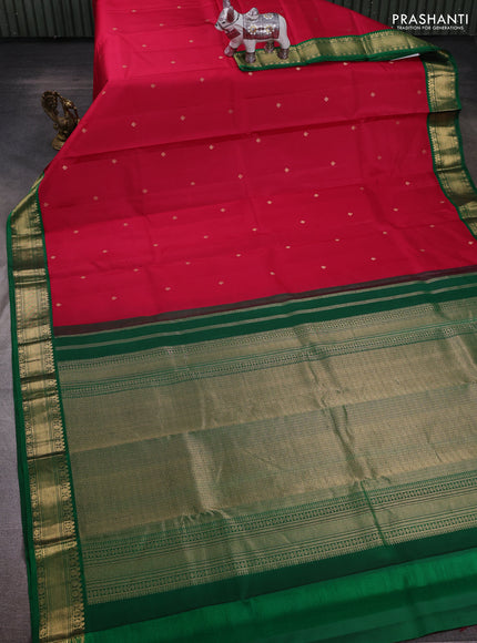 Pink & Green Pure Kanchipuram Silk - Buttas