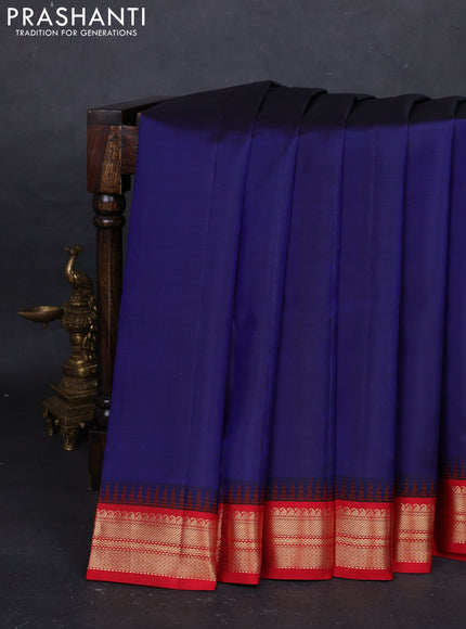 Violet & Red Pure Kanchipuram Silk - Buttas
