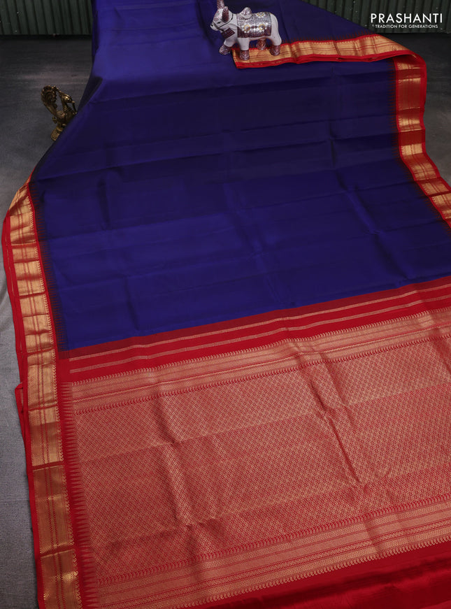 Violet & Red Pure Kanchipuram Silk - Buttas