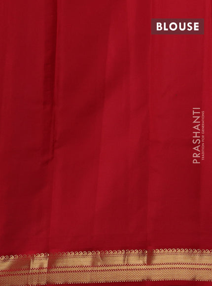 Violet & Red Pure Kanchipuram Silk - Buttas
