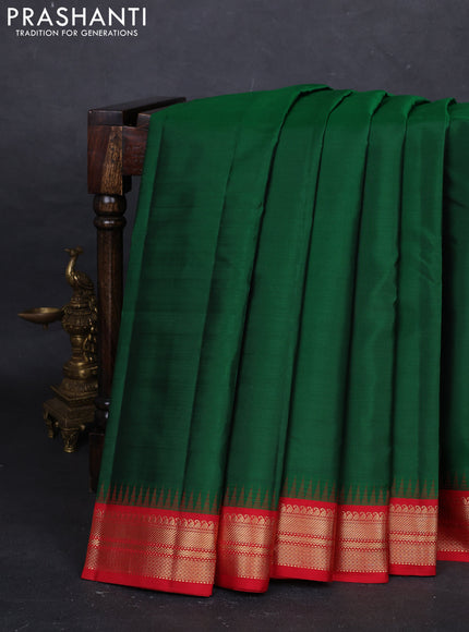 Green & Red Pure Kanchipuram Silk - Buttas