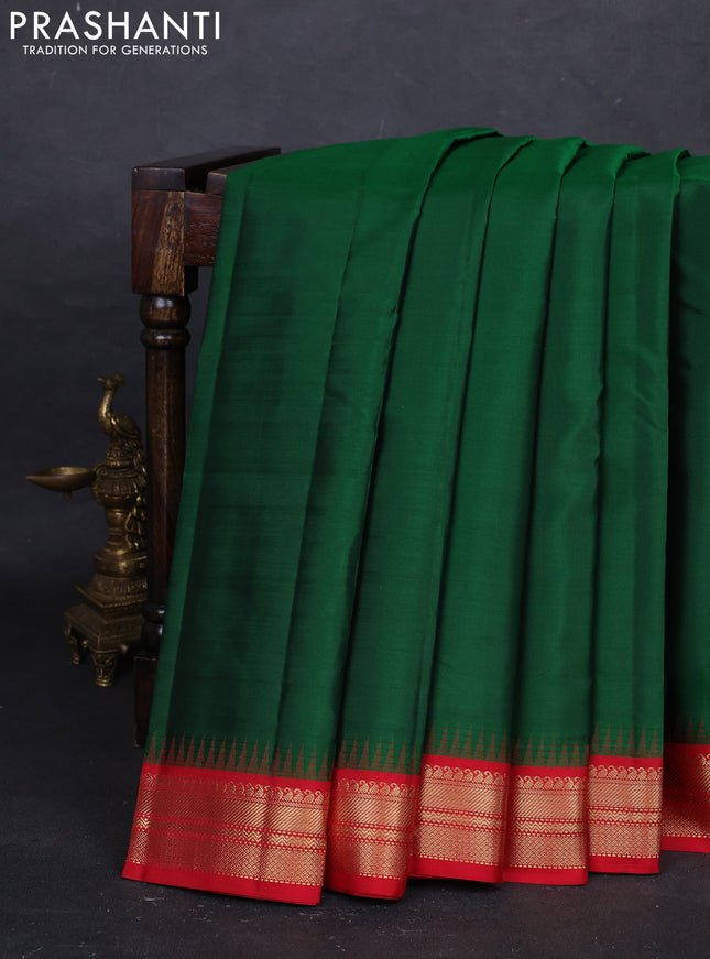 Green & Red Pure Kanchipuram Silk - Buttas