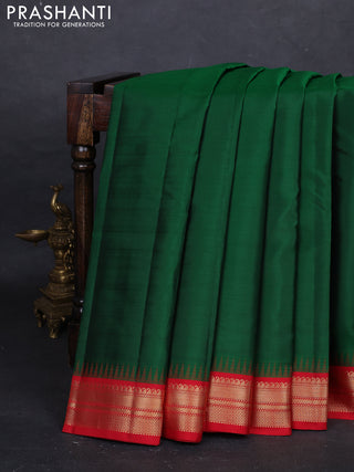 Green & Red Pure Kanchipuram Silk - Buttas