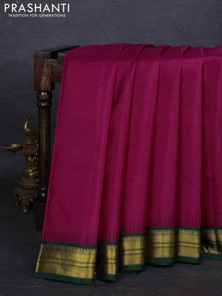 Magenta Pink & Green Pure Kanchipuram Silk - Buttas