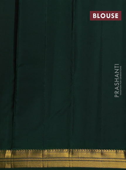 Magenta Pink & Green Pure Kanchipuram Silk - Buttas