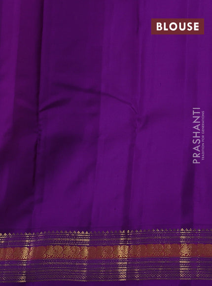Orange & Purple Pure Kanchipuram Silk - Buttas
