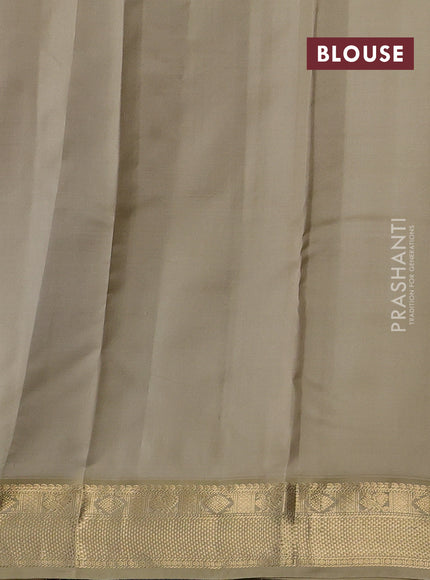 Blue & Pastel Green Pure Kanchipuram Silk - Buttas