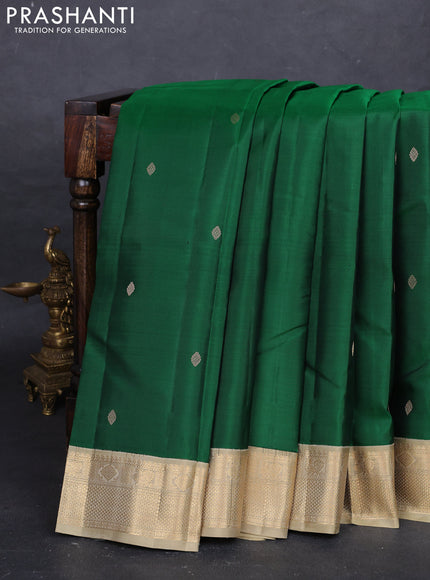 Green & Pastel Green Pure Kanchipuram Silk - Buttas