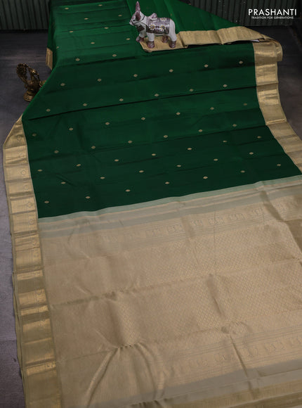 Green & Pastel Green Pure Kanchipuram Silk - Buttas