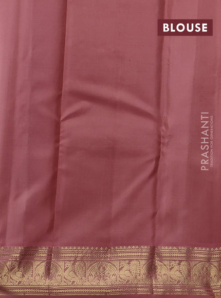 Blue & Peach Pure Kanchipuram Silk - Buttas