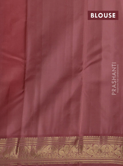 Orange & Peach Pure Kanchipuram Silk - Buttas