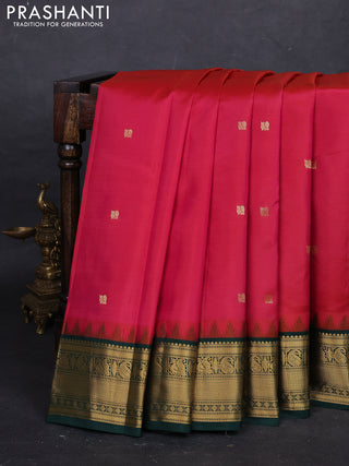 Pink & Green Pure Kanchipuram Silk - Buttas