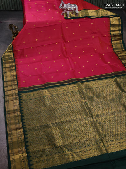 Pink & Green Pure Kanchipuram Silk - Buttas