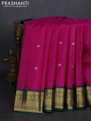 Pink & Green Pure Kanchipuram Silk - Buttas